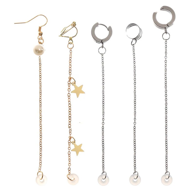 Laugwey Anti-Lost Earring Hook for Airpods, 5 Pairs Earring Accessory, Stainless Steel Clip-On Earrings, Suitable for Hiking/Jogging/Working/Running/Gym, Ultra-Light - Nickel Free - Image 1